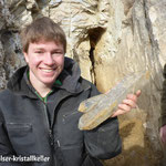 Hannes mit Doppelendee Bergkristall - Graubünden Schweiz