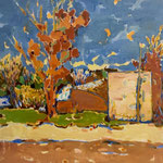 Honggor prairie No.3 ,  Oil on canvas  - 60 x 60 cm , 2018