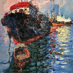  Ships at the port - Oil on canvas - 50x60 cm - 2018