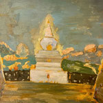 White Pagoda,  Oil on canvas - 80 x 60 cm , 2018
