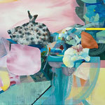 《脱下后被展示的裙子》 ,  布面油画 80×120cm，2020
