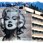 Marylin Monroe auf einer Hotel-Fassade in Nizza