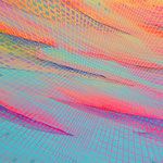 《楽園(夕暮れ)》 2014年　岩絵具・水干絵具・泥・三彩紙・樹脂膠　45.5×53.0cm / "Paradise(gloaming)"　2014,pigments on paper mounted on a board panel,45.5×53.0cm