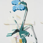 Overlap of paint (Iris flower in vase)          727mm×500mm               Canvas,jesso,acrylic.