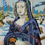 Overlap of paint （mona lisa)　　　727mm×606mm　　　canvas,jesso,acrylic