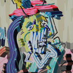 Overlap of paint   (Crying  woman)　　　727mm×606mm　　　canvas,jesso,acrylic