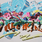 Overlap of paint (Flower bed) -revision-2021             803mm×1303mm          Canvas,jesso,acrylic.