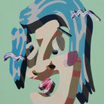 Overlap of paint   (face)　　　410mm×318mm　　　canvas,jesso,acrylic