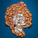 Dimension painting (Marilyn)            727mm×727mm            Ceramic on panel,Ceramic bond, glitter, acrylic.