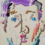 Overlap of paint (Face)              727mm×606mm             Canvas,jesso,acrylic.