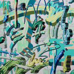 Overlap of paint (Color plane, green)              1303mm×1303mm             Canvas,jesso,acrylic.