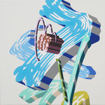 Overlap of paint (Flower 17)          333mm×333mm          Canvas,gesso,acrylic.
