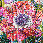 Overlap of paint (anemone 2)     1620mm×1620mm     キャンバス、ジェッソ、アクリル