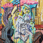 Overlap of paint (The Weeping Woman)                 1620mm×1303mm×60mm            Canvas,gesso,acrylic.
