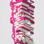 dimension Pictures　(Pink brushstroke)    515mm×363mm    panel,MDF,jesso,acrylic