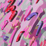 Overlap of paint (Color plane, pink)             530mm×455mm          Canvas,jesso,acrylic.