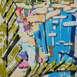 Overlap of paint   (Kamogawa)          727mm×500mm                   Canvas,jesso,acrylic.
