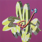 Overlap of paint   (Flower 4)　　　727mm×727mm　　　canvas,jesso,acrylic