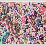 Overlap of paint (dot3)          1620mm×3240mm               Canvas,jesso,acrylic.