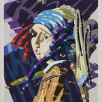 Overlap of paint (Girl with a Pearl Earring)                 727mm×606mm            Canvas,gesso,acrylic.