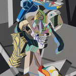 Cubic cubism       1167mm×910mm  cotton cloth on panel,acrylic