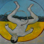 Ulla Nentwig 2013 "von der Unfähigkeit zu lieben " Acryl auf LW,130x150cm