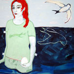 Ulla Nentwig 2012 "nicht umdrehen " Acryl auf LW,130x150cm