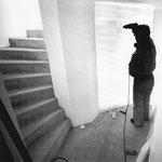 Nentwig 1991 "Reisenotizen", Paraffin, Licht Appendix Treppenhaus, Abb. beim Bau