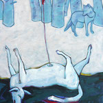 Ulla Nentwig 2016 " Hundeleben" Acryl auf LW, 120x100cm