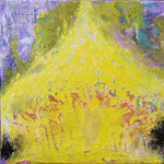 八月の光 2014-夢殿（ヨーゼ・スラクのための） Light in August 2014-YUMEDONO for Joze Slak-Doka 2014 22.8×22.8cm acrylic, oil and oil pastel on canvas