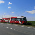 hatte nicht gedacht dass da noch eine Bahn fährt, aber dann kam sie angerumpelt (bei Arad)