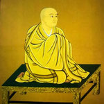 第六祖　一行禅師は善無畏三蔵、金剛智三蔵に師事し、特に天文暦数の専門家として有名であり、易学・数学にすぐれていました。