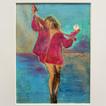 COLLAGE no 9:  “MEISJE MET DE PAREL 2.0”   21 x 30 cm in lijstje