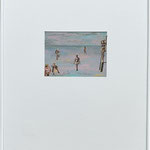 COLLAGE no. 25: “STRAND” in aluminiumlijst   40 x 50 cm