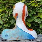 VROUWENHOOFD KERAMIEK MET ACRYLVERF