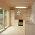 Küche aus Holzschränken