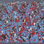Cromatismo contrapposto, smalto su tela, cm 50x70, 1989