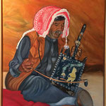 Oude muzikant. in Petra olieverf 60x80