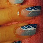 Erika's Nagelstudio - Nails - Blau-Weiss Lines