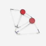 "Tense point" red    aluminium, steel, brass, silver