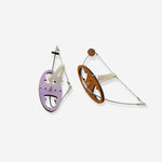 "Dualcolor nº 3"    formica,silver,steel,suede.     7x3,5x2 cm.    2 gr. (x2)  