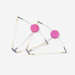 "Tense point" fuchsia    aluminium, steel, brass, silver 