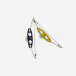 "Dualcolor nº 2"    formica,silver,steel.     7x3,5x1 cm.    2 gr. (x2)  reversible colors
