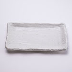 マルカ粉引 渕厚四角千筋焼物皿