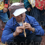 Player of free reed instrument. Tampuon. Ratanakiri.