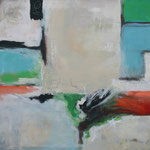 340 1702, Öl und Acryl auf Leinwand, Herta Reitz, 100 x 100 cm