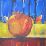 089 Paradiesapfel 2, Acryl auf Leinwand, Brigitte Reich, 60 x 60 cm