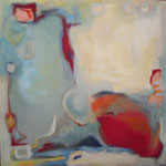 278 Mobiles Rot II, Acryl auf Leinwand, Herta Reitz, 100 x 100 cm