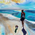 "Norderney 1"  Acryl auf Leinwand, 70x70 cm, Sabine Mehnert