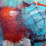 169 Rot, Öl und Acryl auf Leinwand, Manfred  Rüth, 90 x 120 cm